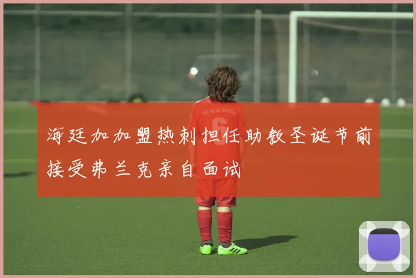 海廷加加盟热刺担任助教圣诞节前接受弗兰克亲自面试